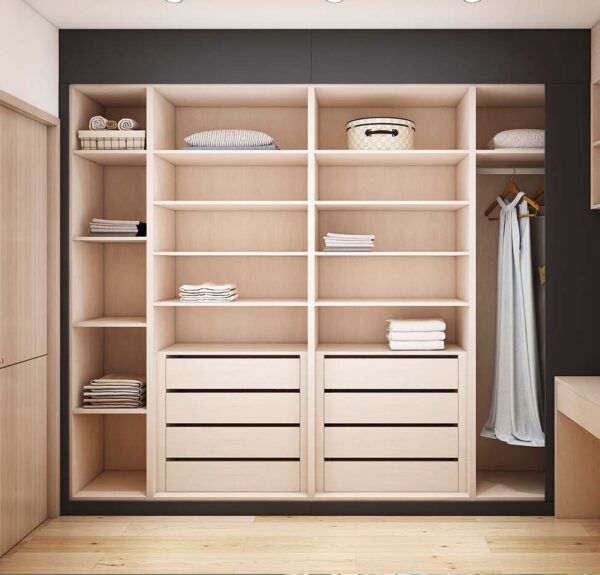 Modern U-Shaped Black Minimalist Elegance Walk In Closet - Hanse