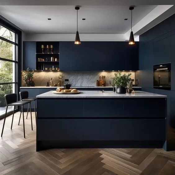 navy blue kitchen cabinets ideas